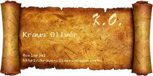 Kraus Olivér névjegykártya